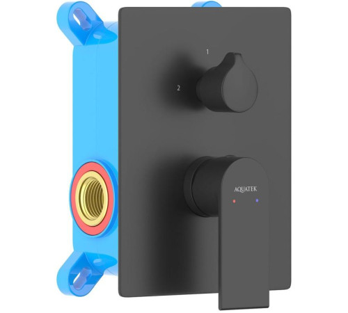 Смеситель для ванны Aquanet ЛИРА скрытого монтажа 2 режима (внешняя и скрытая часть) матовый черный AQ1446MB