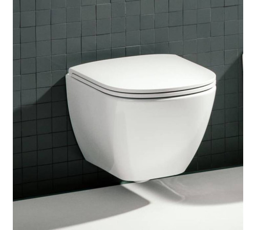 Унитаз подвесной Laufen Lua 49х36 см безободковый укороченный белый глянцевый 8.2008.3.000.000.1