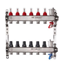 Комплект коллекторов Smart Install с расходомерами и термостатическими клапанами 1 x 3/4 EK 6 выходов 53106S