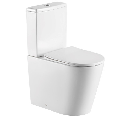 Унитаз напольный безободковый с бачком Aquanet Oberon 591x362x820 мм горизонтальный выпуск AQ1273S-00