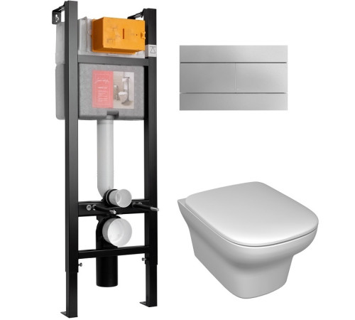 Унитаз подвесной с инсталляцией 40 см Jacob Delafon Vox сиденье тонкое микролифт клавиша хром E21770RU-00