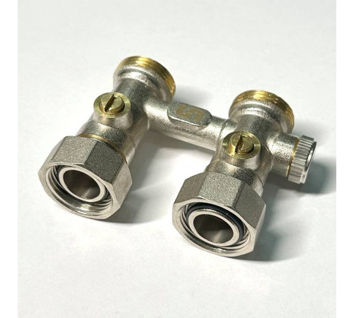 Узел радиаторный прямой Uni-Fitt 3/4 EK x 3/4 EK с кранами и байпасом 190N3301