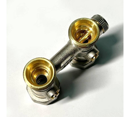 Узел радиаторный прямой Uni-Fitt 3/4 EK x 3/4 EK с кранами и байпасом 190N3301