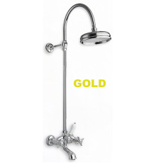 Смеситель для ванны с верхним душем Ceramica Nova золото CN10652