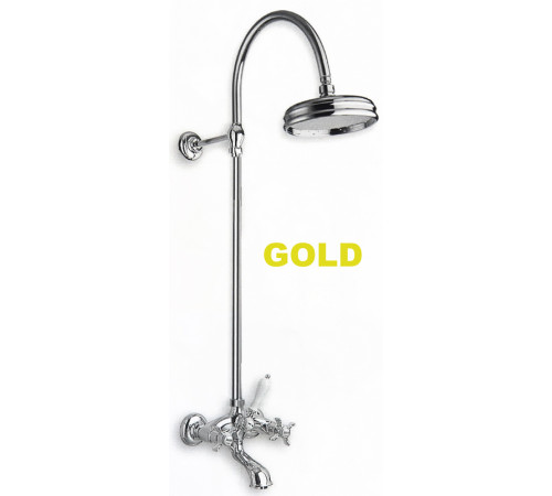 Смеситель для ванны с верхним душем Ceramica Nova золото CN10652