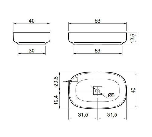 Раковина накладная antoniolupi Bolo 63х40 см BOLOMOOD63