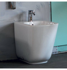 Биде напольное пристенное Kerasan Tribeca 55х35 см с креплением WB5N белый 512001