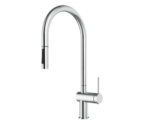 Смеситель для кухни AQUAme Cucina с выдвижным U-изливом хром AQM9901CR