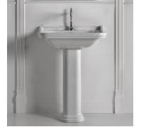 Раковина Kerasan Waldorf 80х55 см 1 отверстие с пьедесталом керамическая белый/хром 4141K1bi/cr*1/417001