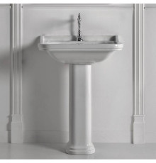 Раковина Kerasan Waldorf 80х55 см 1 отверстие с пьедесталом керамическая белый/хром 4141K1bi/cr*1/417001