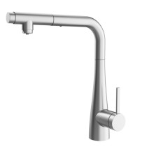 Смеситель для кухни AQUAme Cucina с выдвижным L-изливом никель AQM9902BN
