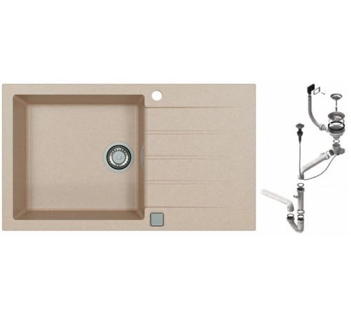 Мойка кухонная Alveus Cadit 40 860х500х200 мм G22 Terra с сифоном 1132028