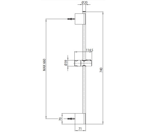Душевой комплект Bossini Syncronia со штангой 700 мм хром DE6005.2.030