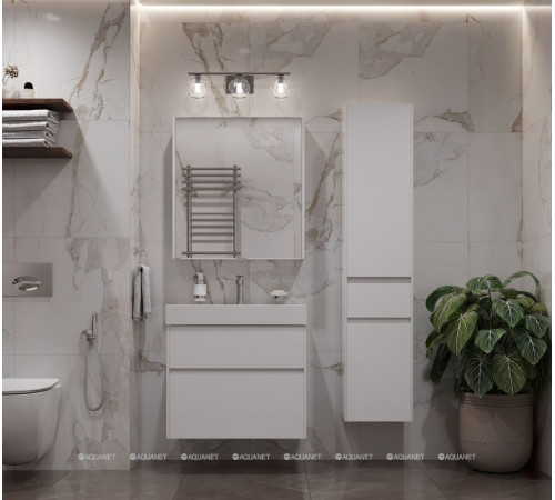 Тумба под раковину Aquanet Бруклин 70 белый глянец 00203959