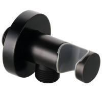 Шланговое подключение Kludi A-QA 1/2 с держателем ручного душа черный 605473900