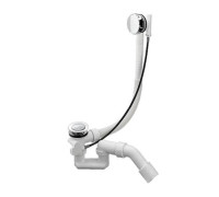 Слив-перелив полуавтомат для ванны Styron 700 мм с сифоном и гофрой хром ST-0000010