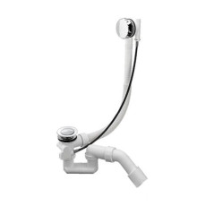 Слив-перелив полуавтомат для ванны Styron 700 мм с сифоном и гофрой хром ST-0000010