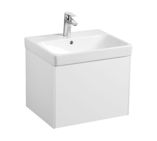 Комплект мебели для ванной Aquaton Асти 55 Белый матовый/глянец с раковиной Адриана 55 1A2631K0AX2B0