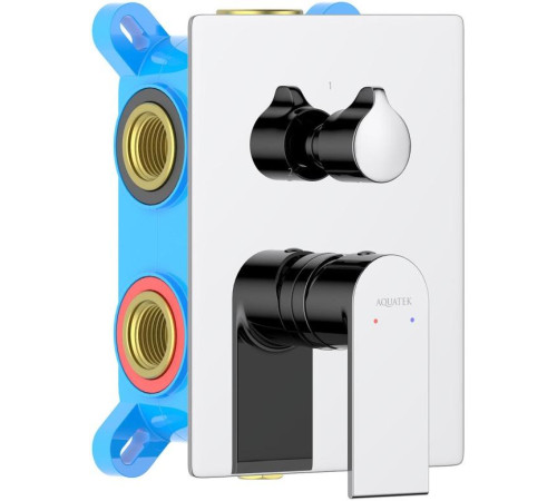 Смеситель для ванны Aquanet ЛИРА скрытого монтажа 3 режима (внешняя и скрытая часть) хром AQ1447CR