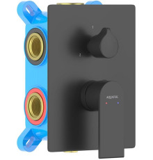 Смеситель для ванны Aquanet ЛИРА скрытого монтажа 3 режима (внешняя и скрытая часть) матовый черный AQ1447MB