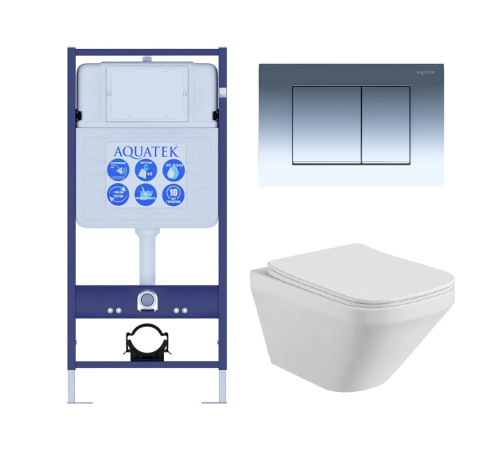 Комплект инсталляции 4 в 1 Aquatek Лира-010 рама Standard INS-0000012 и унитаз AQ1155-00 ЛИРА-010 4в1