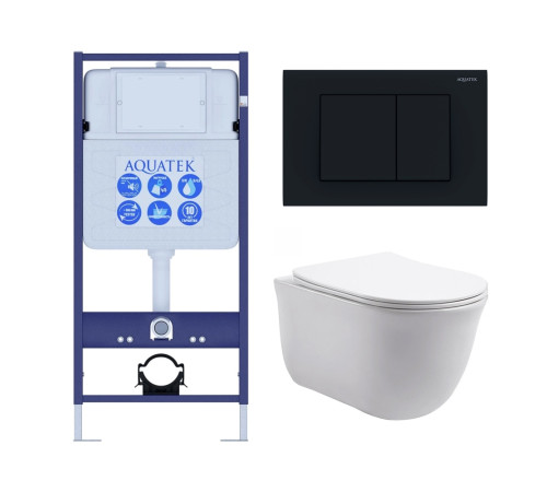 Комплект 4 в 1 инсталляция AQUATEK Standard INS-0000012 клавиша KDI-0000012 унитаз КЛАССИК AQ1111-00 КЛАССИК-012 4в1