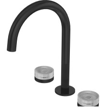 Смеситель для раковины Aqwella Murano на 3 отверстия черный глянцевый PVD AQM6013GB