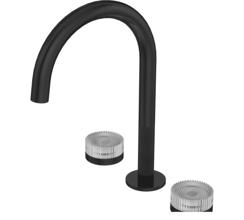 Смеситель для раковины Aqwella Murano на 3 отверстия черный глянцевый PVD AQM6013GB