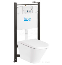 Комплект инсталляция с подвесным унитазом Roca The Gap Round Rimless и сиденьем Supralit без кнопки 893105000