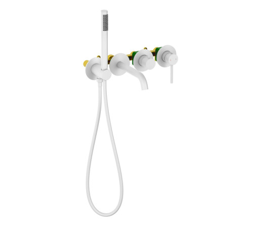 Смеситель для ванны встраиваемый Timo Saona 2314/16YSM с душем белый матовый