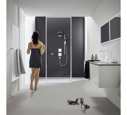 Душевой гарнитур Hansgrohe Pulsify 3jet со штангой 90 см белый матовый 24170700