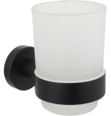 Стакан с держателем Aquanet ВЕГА матовый черный AQ4004MB