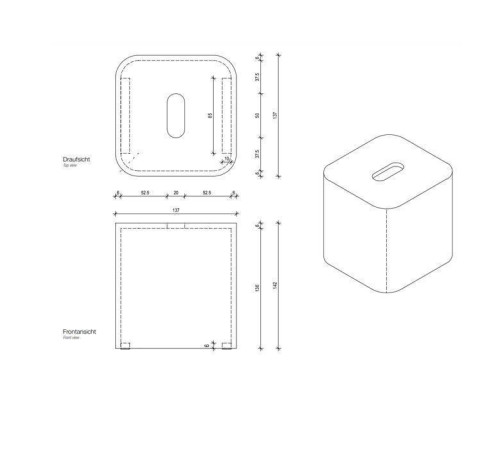 Диспенсер для салфеток Decor Walther Stone KBQ 14.2x13.7x13.7 см настольный белый 0974050