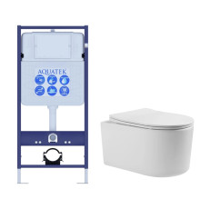 Комплект инсталляции Aquatek Мия рама Standard INS-0000012 и унитаз AQ2004-00 МИЯ