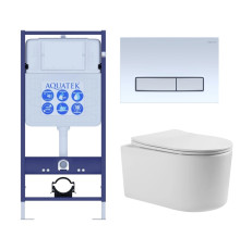 Комплект инсталляции 4 в 1 AQUATEK МИЯ с унитазом AQ2004-00 и сиденьем soft-close INS-0000012/KKI-0000002/KDI-0000022/AQ2004-00