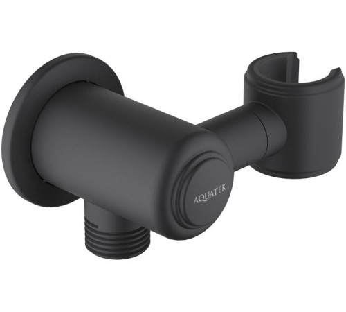 Шланговое подсоединение с держателем Aquatek КЛАССИК матовый черный AQ2462MB