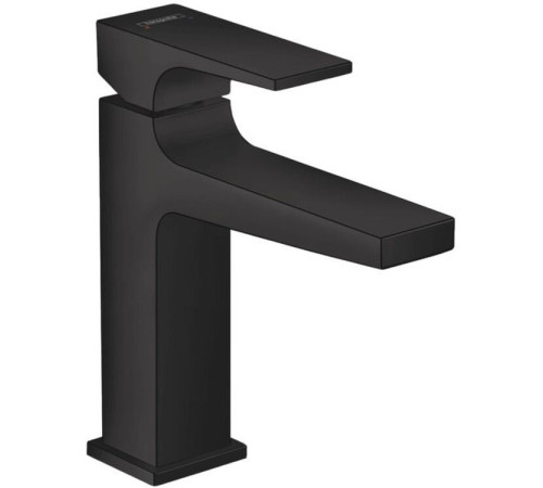 Смеситель для раковины Hansgrohe Metropol 110 однорычажный клапан Push-Open матовый черный 32507670