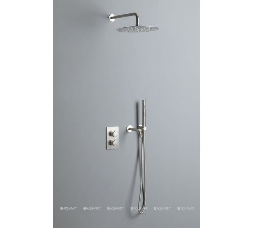Душевая система Allen Brau Priority V.3 термостат Vernet душ Slim 300 мм излив брашированный никель 5.31014-BN