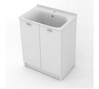 Комплект для постирочной Kerasan Aquadom 60х50 см база раковина 1 отв. сифон напольный белый матовый 9166K3*1