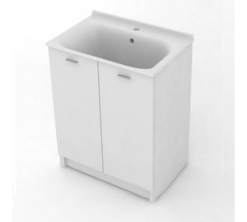 Комплект для постирочной Kerasan Aquadom 60х50 см база раковина 1 отв. сифон напольный белый матовый 9166K3*1