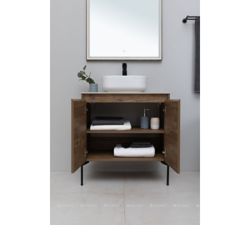 Тумба с раковиной Aquanet Nova Lite 75 2 двери дуб рустикальный 00302528