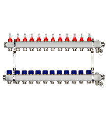 Комплект коллекторов Ридан SSM-12RF set 12 контуров с расходомерами и кронштейнами 088U0962R