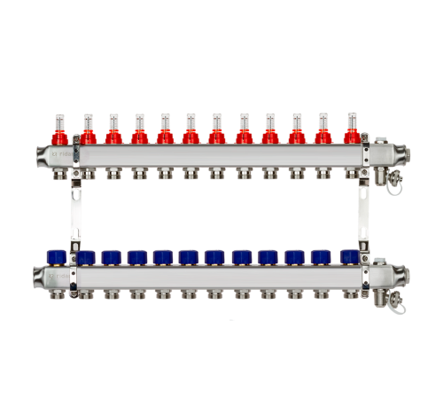 Комплект коллекторов Ридан SSM-12RF set 12 контуров с расходомерами и кронштейнами 088U0962R