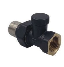 Запорный клапан Primoclima Armature прямой 1/2 черный матовый PC760SN