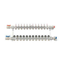 Комплект коллекторов REHAU HKV-D с расходомерами, термоклапанами и шаровыми кранами 12 выходов 1 x 3/4 12081213002