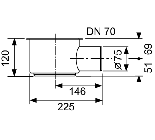 Сифон для дренажного канала TECE drainline 1.2 л/с DN 50 боковой выпуск 650002