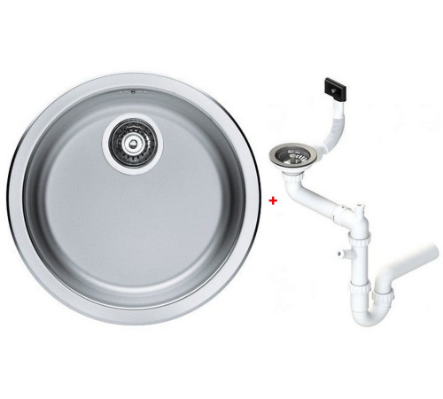 Мойка кухонная Alveus Form 10 врезная Ø450х155 мм с сифоном 1084837