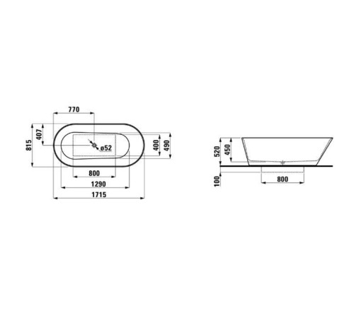 Ванна отдельностоящая Laufen Kartell 171.5х81.5х45 см композит белая 2.2633.2.000.000.1