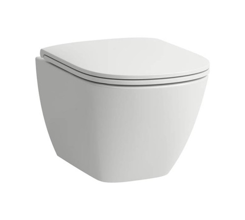 Унитаз подвесной Laufen Lua 49х36 см безободковый укороченный белый глянцевый 8.2008.3.000.000.1