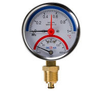Термоманометр радиальный Экомера МД-04 80 мм 10 бар 160 °C G1/4-G1/2 МД0480G1МПа160РИ
